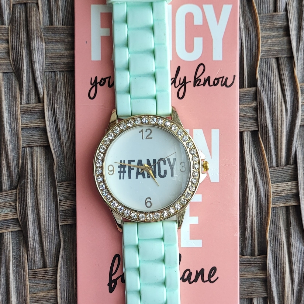 Mint Green Rhinestone Watch - Picture 2 of 5